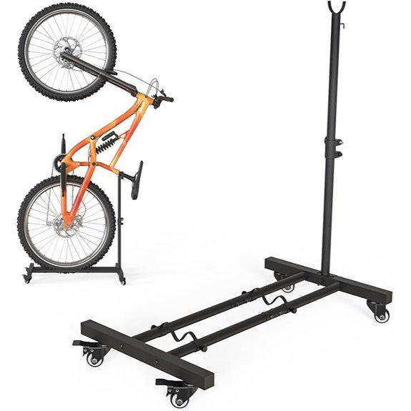 Vertical Bike Stand with Swivel Casters