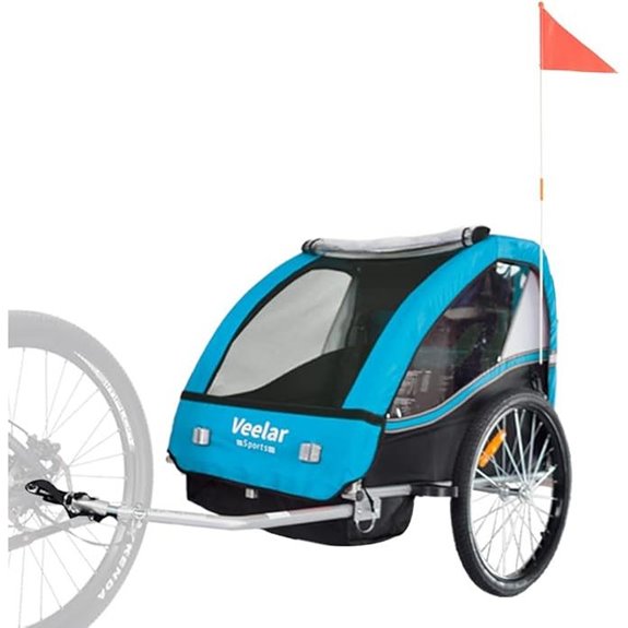 Veelar Double Seat Bike Trailer for Toddlers