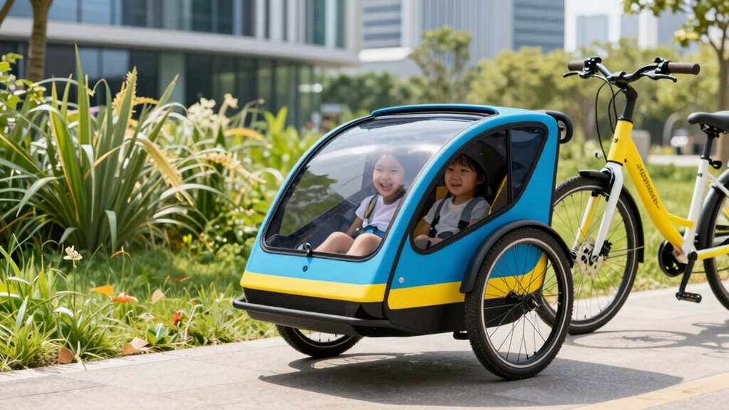 top two seat e bike trailers