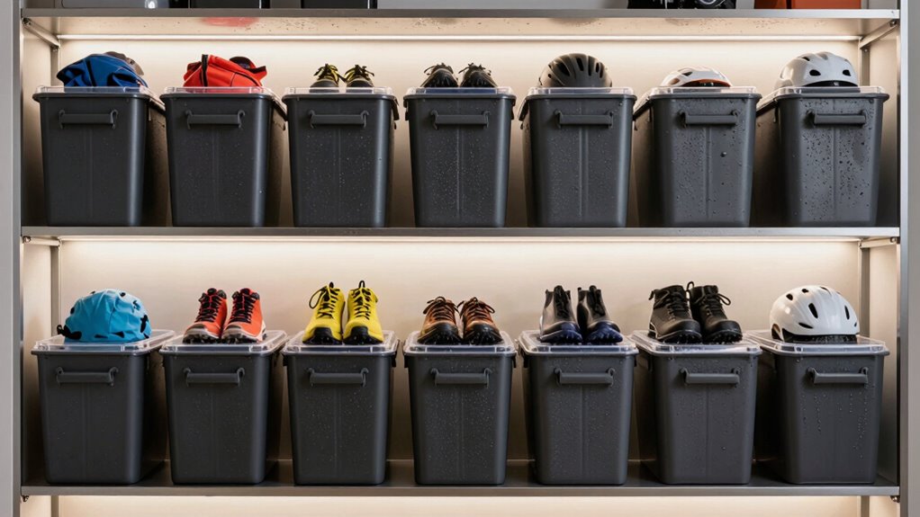 top wet gear storage bins