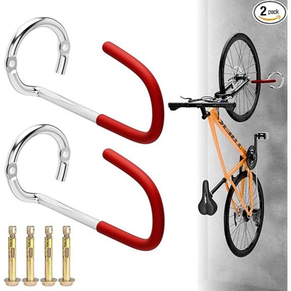 2 Pack Bike Wall & Ceiling Mount Hooks