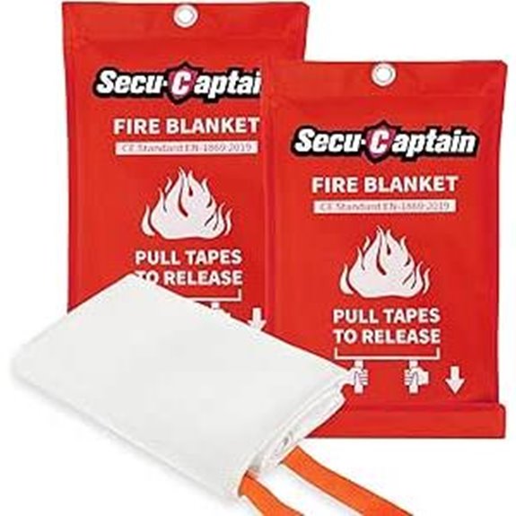 SecuCaptain Fire Blanket 2-Pack Flame Suppression 40 x 40