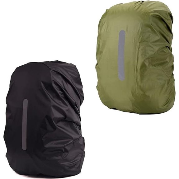 2 Pack Waterproof Backpack Rain Cover with Reflective Strip