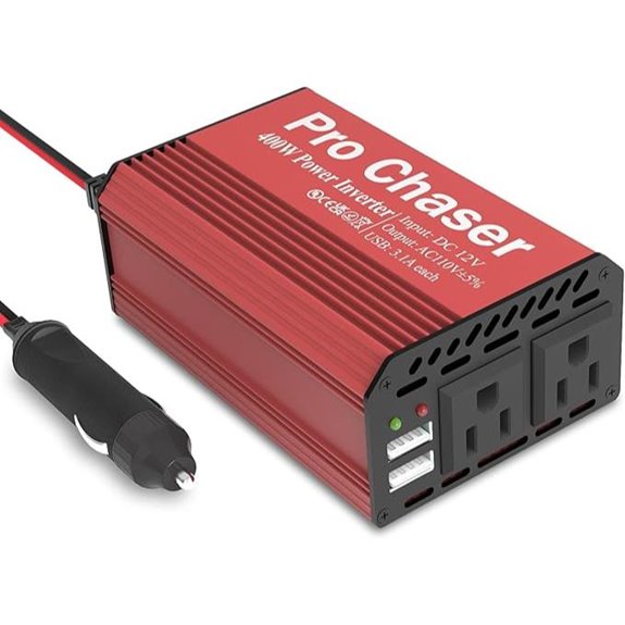 Pro Chaser 400W Vehicle Power Inverter with Dual USB