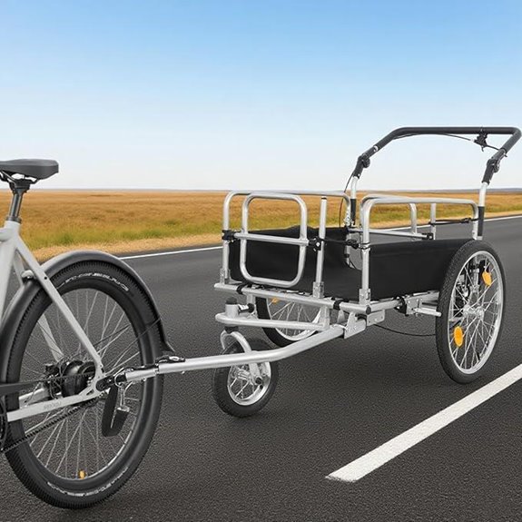 3-in-1 Bike Cargo Trailer with Suspension and Lock