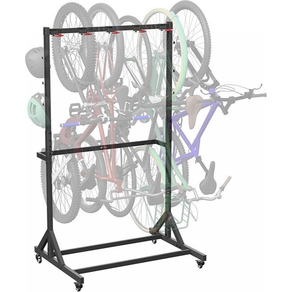 Life Finds Vertical Bike Rack with Locking Casters