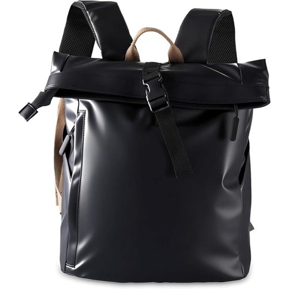Roll Top Water-Resistant Laptop Backpack for Men Women