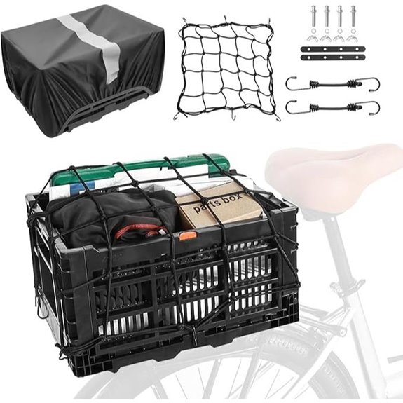 YEEGO Rear Bike Basket with Waterproof Cover