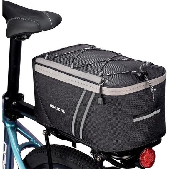 JXFUKAL Waterproof Rear Bike Rack Bag with Rain Cover