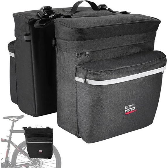 KEMIMOTO Waterproof Bicycle Saddle Bag with Rain Cover