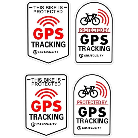 4pcs Waterproof GPS Bike Security Stickers