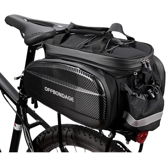 Waterproof Bicycle Rear Rack Trunk Bag with Rain Cover
