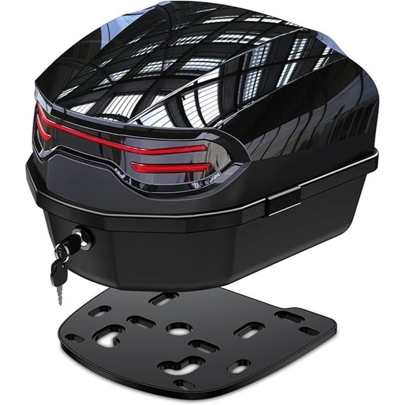 Motorcycle Top Case Waterproof Lockable Storage Carrier