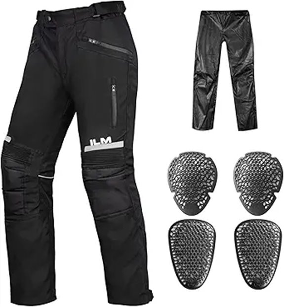 ILM Men’s Waterproof Motorcycle Riding Pants with Armor