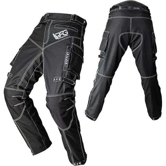 RFG Waterproof Motorcycle Pants with Armor and Zippers