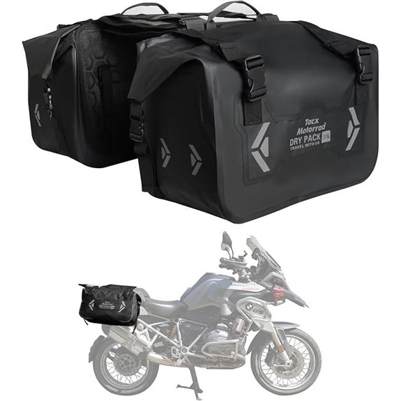 Motorcycle Saddle Bags Waterproof Roll-Top Tail Bag
