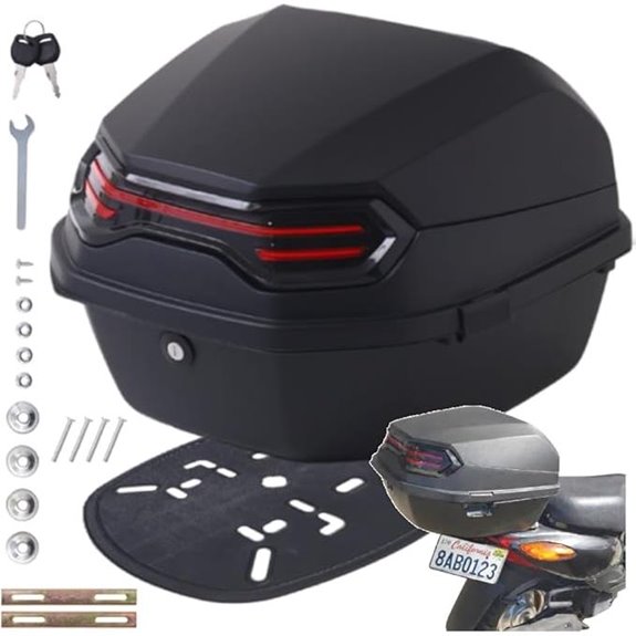 Japard 42L Waterproof Motorcycle Top Case with Lock