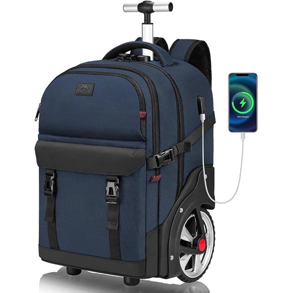 Matein 17 Water-Resistant Rolling Backpack with Lock