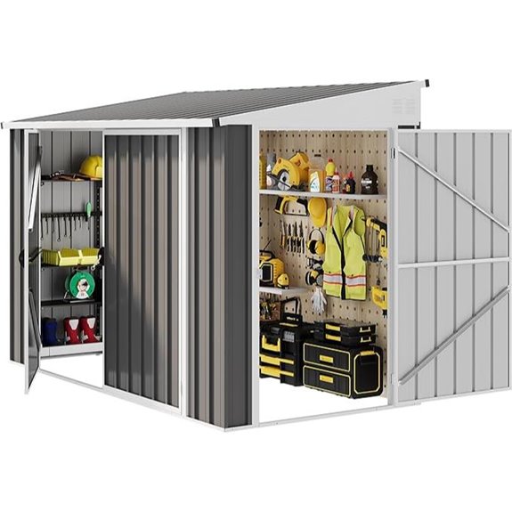 DWVO 8x4 ft Weatherproof Metal Storage Shed