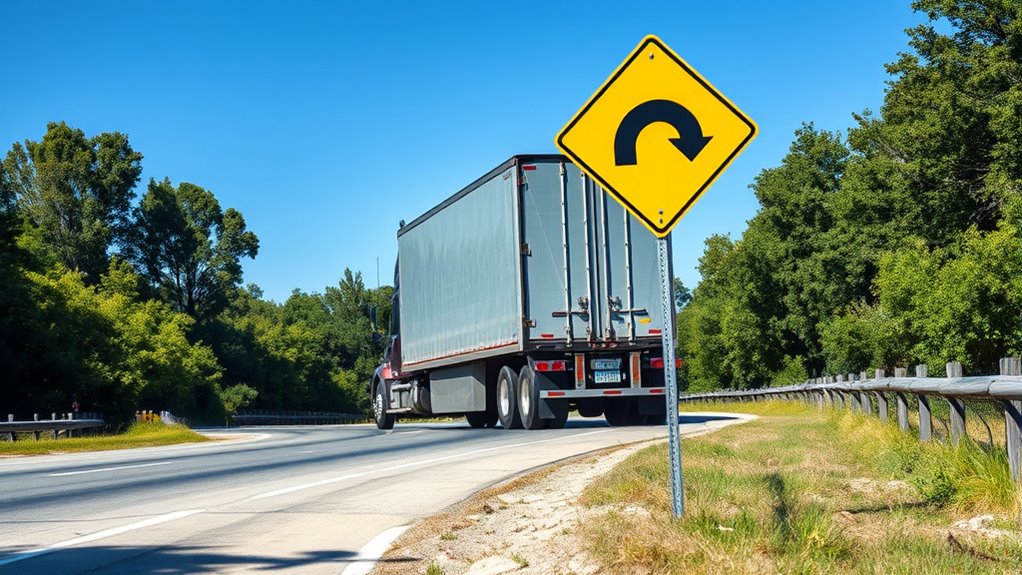 wide turn warning signs awareness