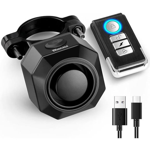 WSDCAM Rechargeable Bike Alarm with Remote and Motion Sensor