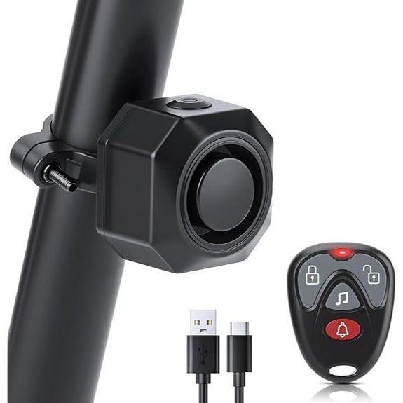 Rechargeable Bike Alarm with Remote and Sensitivity Levels