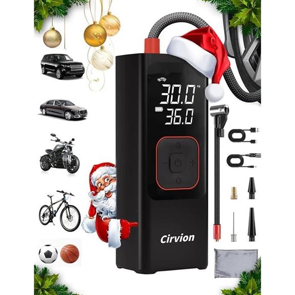 Portable Cordless Air Compressor with Digital Pressure Gauge