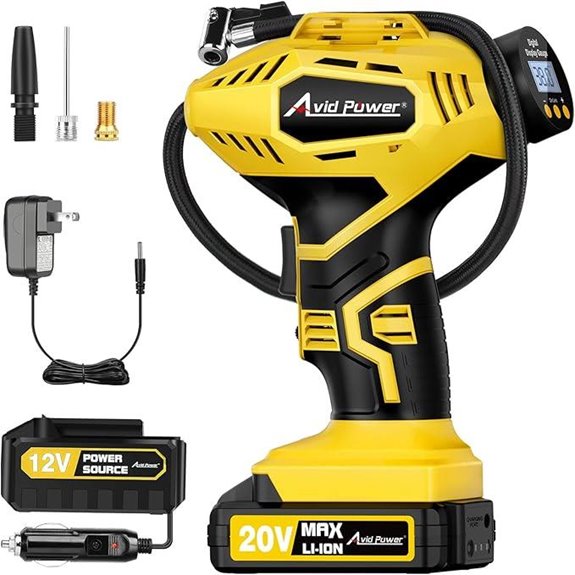 AVID POWER Cordless Tire Inflator with Digital Gauge