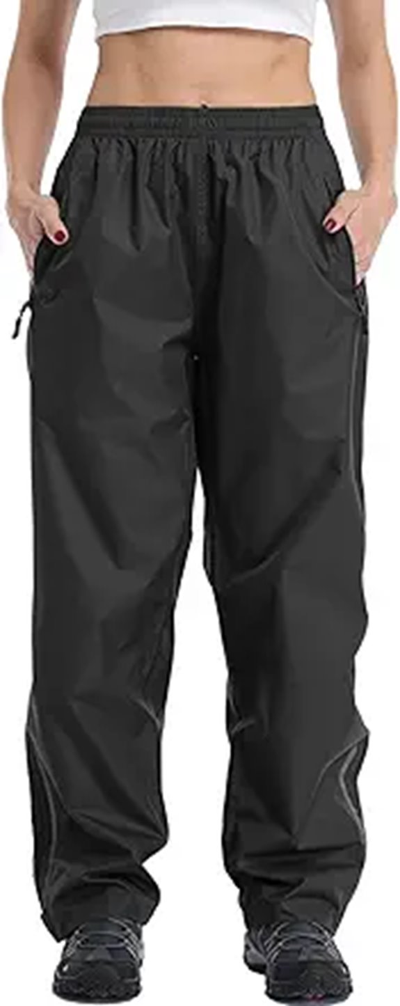 Ourcan Women's Waterproof Breathable Rain Pants with Pocket