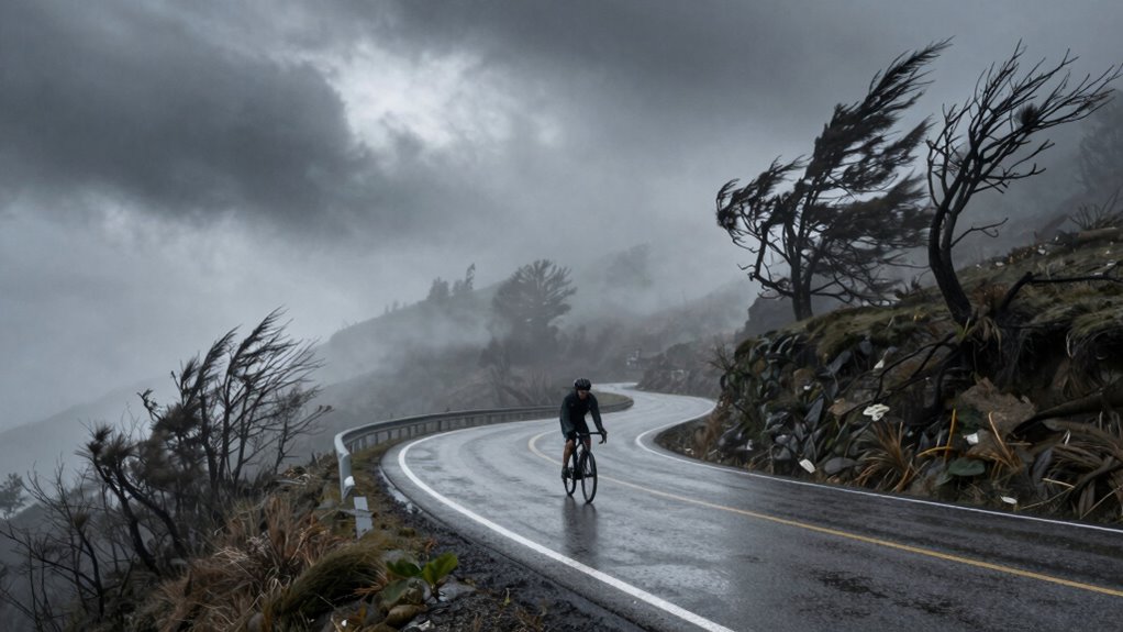 assessing weather conditions for riding