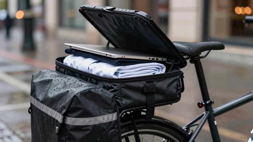 bike compatible waterproof organizational panniers