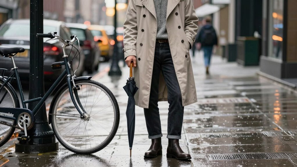 layered weather resistant commuting attire