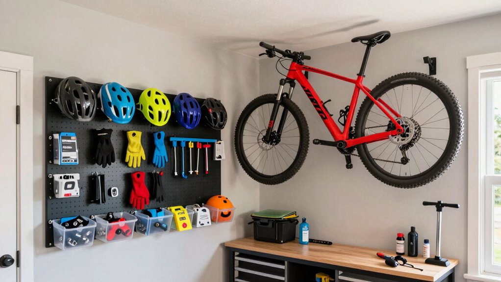 organized riding gear storage