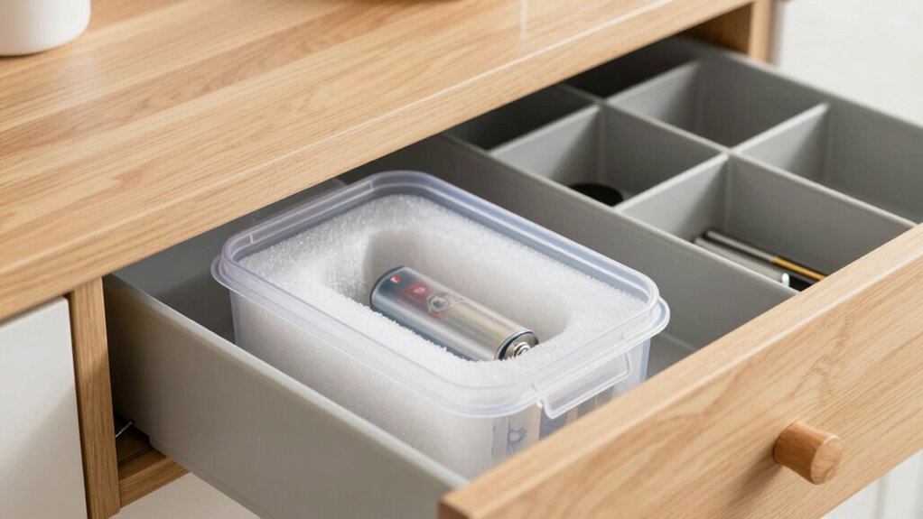 organized spare battery storage