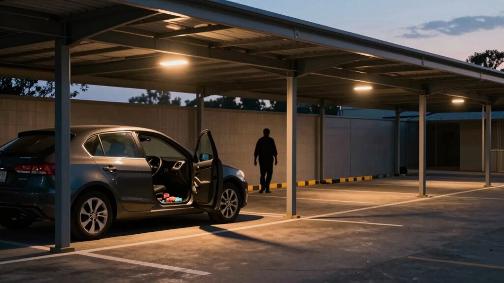 secure well lit parking environment