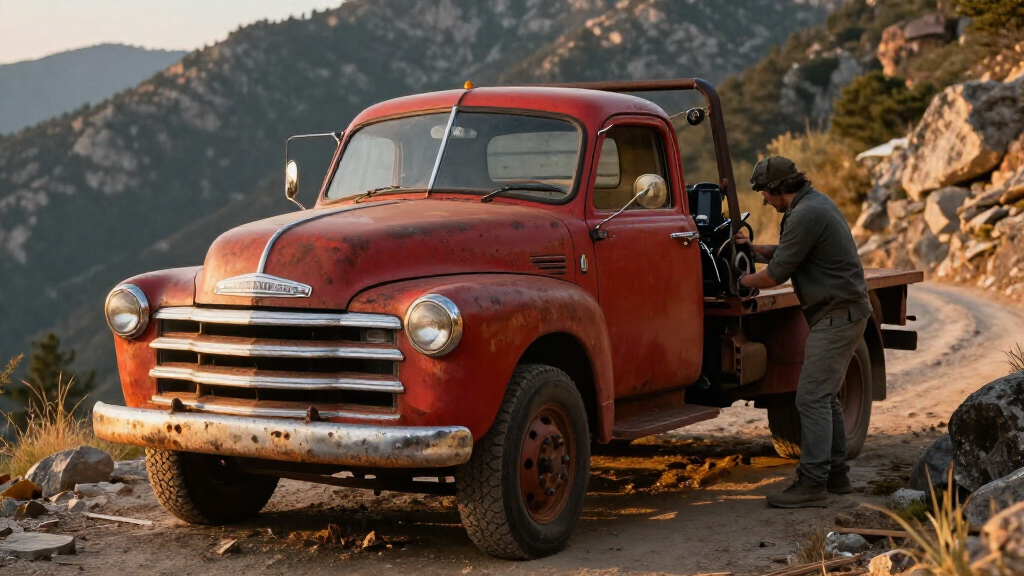 Vintage Chevy Tow Truck That Was Stuck On A Mountain For A Year Is Finally Pulled Out