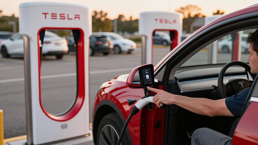 Tesla Adds Emergency Feature So You Can Drive Away From Supercharger Without Unplugging